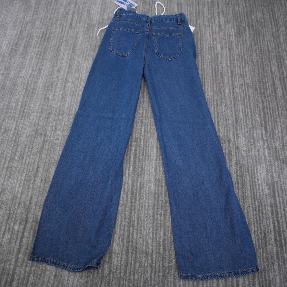 Wax Jean Collection Lyocell Wide Leg Jeans Medium Wash Blue Drawstring Size 3/26 - Picture 10 of 13